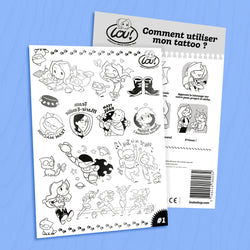 Planche de tatouages éphémères #1 - enfance Lou !