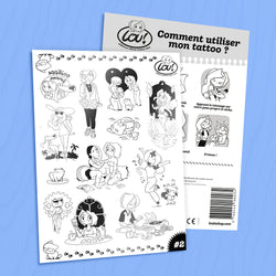Planche de tatouages éphémères #2 - jeunesse Lou !