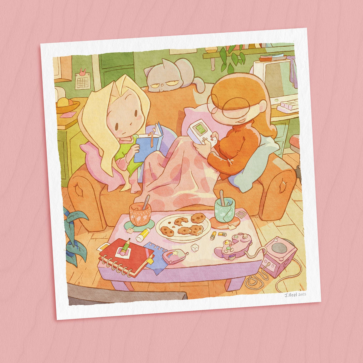 Illustration exclusive de Julien Neel imprimée  "Le canap"