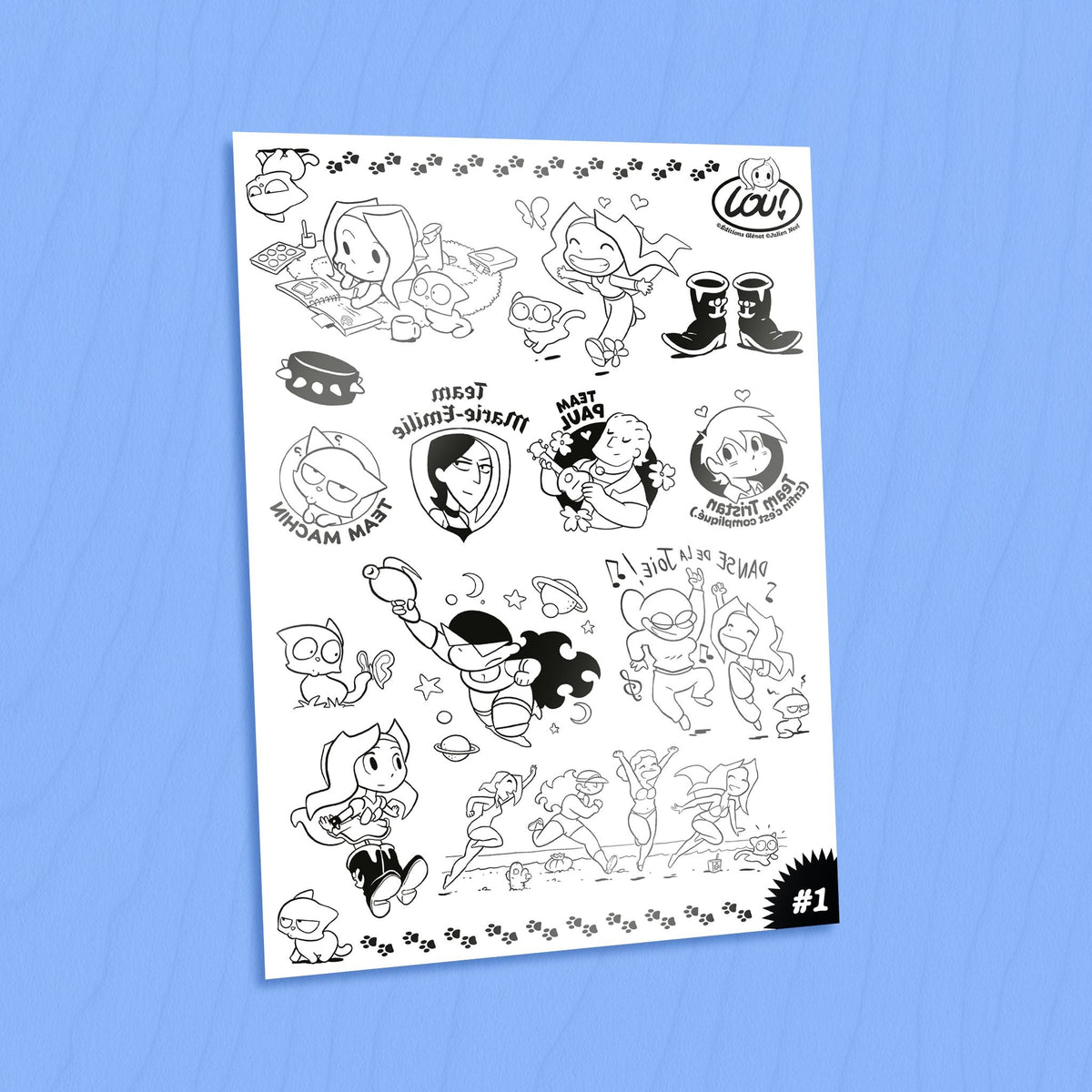 Planche de tatouages éphémères #1 - enfance Lou !