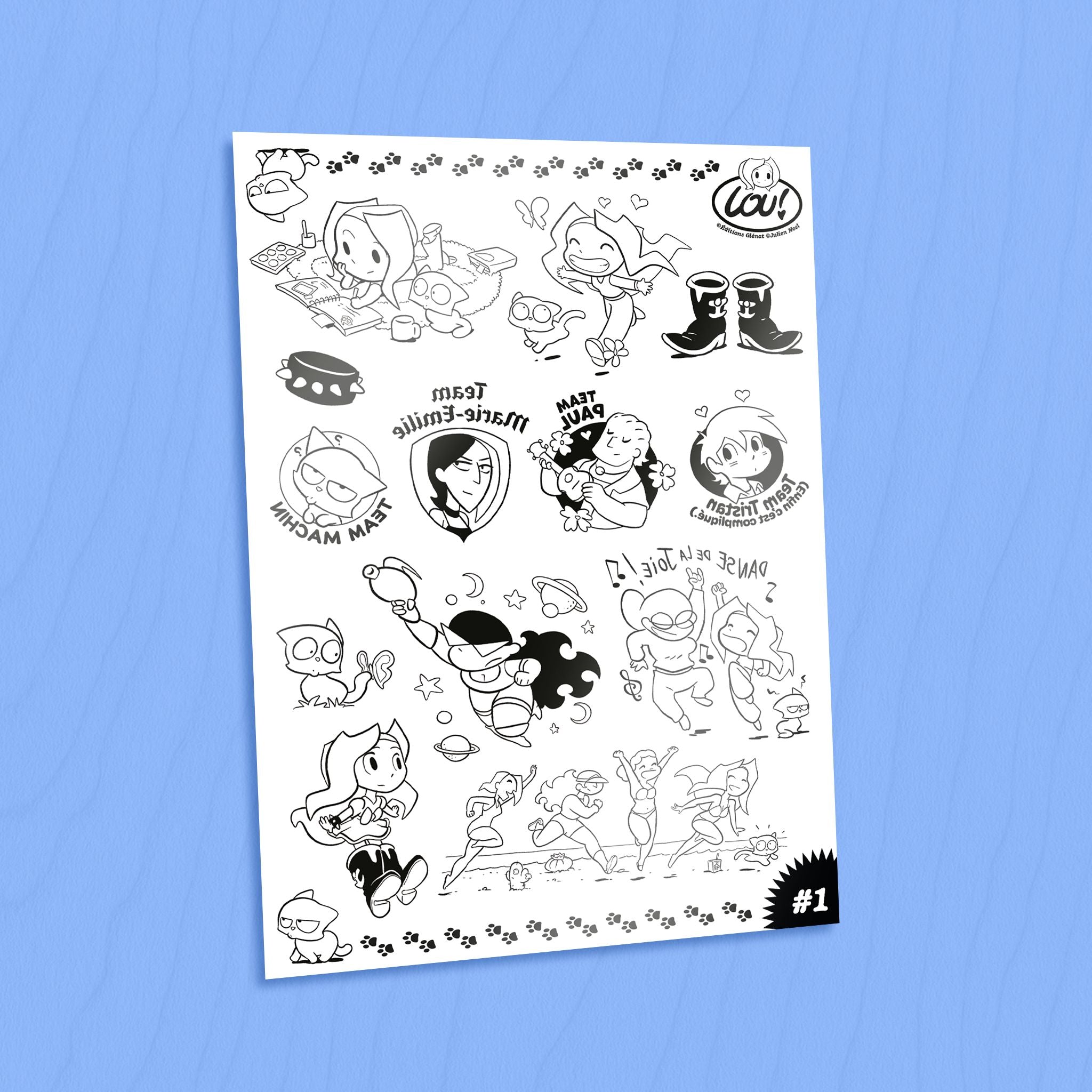 Planche de tatouages éphémères #1 - enfance Lou !