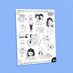 Planche de tatouages éphémères #2 - jeunesse Lou !